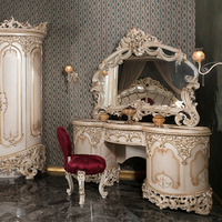 Luxuriöses Europäisches Klassisches Massivholz-Belinda-Softbett Verstellbares Schlafzimmer-Set Handgeschnitzt Anpassbare Farbe Mehrere Größen