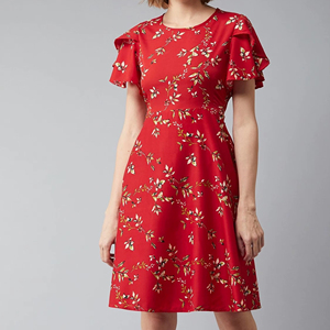 Robe mi-longue en forme de A de luxe UNITY LUXURE pour femmes, tissu en crêpe doux et respirant - Product Image 1