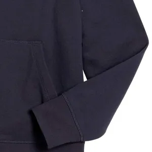 Sweat-shirt à capuche noir pour homme, coupe classique, imprimé lettres, décontracté, pour l'automne, en coton tricoté, logo au dos - Product Image 5