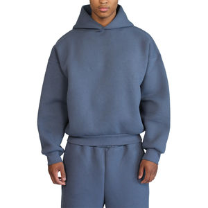 Sweat-shirt à capuche sans cordon de serrage en gros, poids lourd, impression DTG personnalisée, logo, coton French Terry, sweat-shirt unisexe surdimensionné pour hommes - Product Image 3