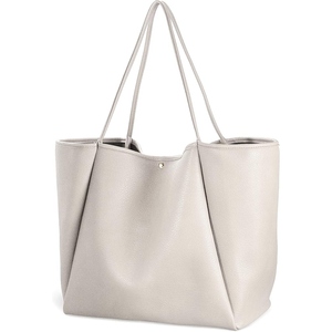 Sac à main en cuir PU élégant pour femmes Grande capacité Design minimaliste Sac à bandoulière à deux sangles Rayé pour le quotidien au bureau - Product Image 1