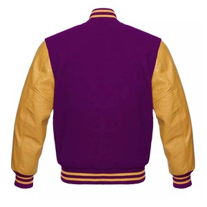 High Quality Custom Made Polyester/Cotton Stand Collar Front Logo Windproof Breathable Varsity Jacket for Men - Product Image 6