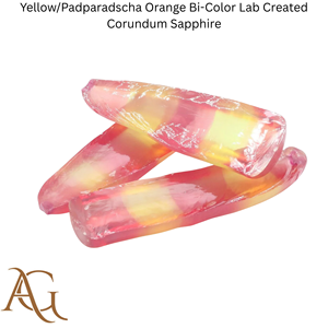 Corindon synthétique bicolore jaune/orange Padparadscha, saphir créé en laboratoire, boules de corindon synthétique simulé par fusion à la flamme - Product Image 3