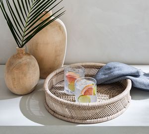 Bandeja redonda de mimbre hecha a mano para exhibición de alimentos y bebidas, bandeja tejida Bohemia redonda de mimbre para decoración del hogar, proveedor de Vietnam - Product Image 3