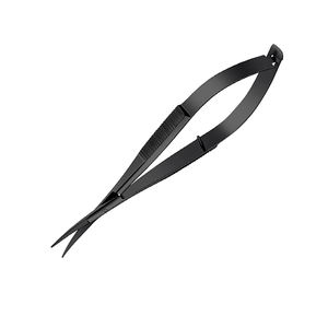 Tijeras de resorte de color negro y plateado hechas con acero inoxidable alemán Tijeras de resorte para cutículas de manicura - Product Image 6