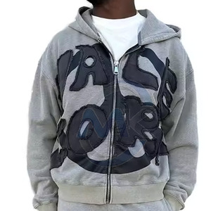 ชุดวอร์มแฟชั่นสีล้วนปักลายด้วยความเปรี้ยวชุดวอร์มลำลองไซส์ใหญ่พิเศษสำหรับฤดูหนาว - Product Image 2