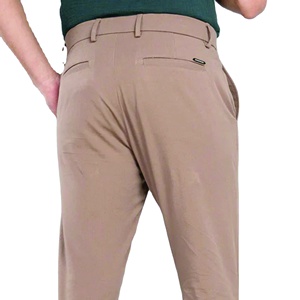 Pantalon Chino Décontracté à Coupe Slim en Velours Côtelé à Devant Plat pour Hommes avec Pantalon Habillé de Style Rue à Taille Moyenne Super Flex - Product Image 5