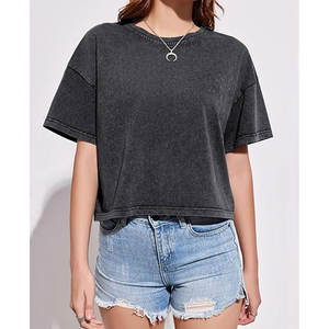 Venta al por mayor 2025 ácido lavado camiseta para las mujeres personalizadas ácido lavado camiseta diseño personalizado - Product Image 2