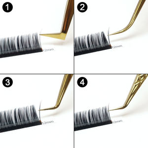 Pinces à épiler à pointe en fibre, dernières nouveautés, vente chaude, pinces à épiler pour extensions de cils, pinces noires, poignée diamant, offre de logo personnalisé, or plasma - Product Image 4