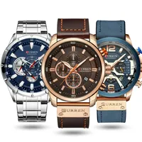 Montre pour homme CURREN 8363 8291 8329 8402 8442 Chronographe en acier et cuir, étanche, quartz, série sport et affaires