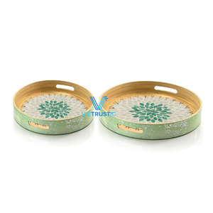 Hot New Item Bambou Rotin Alimentaire Plateaux À Manger Décor Fruits Bougie Plateaux Naturel Conception Personnalisée Organisateur De Stockage À La Maison - Product Image 1