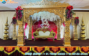 Tema de jardín al aire libre Boda moderna Mandap Calgary Tema al aire libre Boda moderna Mandap Tema blanco moderno Mandap Decor Australia - Product Image 2