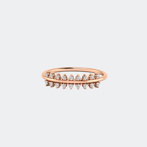 Bague minimaliste en forme de feuille ronde, bijou au look diamant, accessoire de mode délicat, à porter au quotidien, cadeau pour femme - Product Image 5