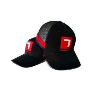 หมวกฮิปฮอปทรูคเกอร์แบบคลาสสิกออกแบบได้ตามต้องการปักด้วยพัฟขอบแบนแบบไล่ระดับสีผ้านิ่มด้านหลังผ้าตาข่ายสำหรับสวมใส่เดินชายหาด - Product Image 3