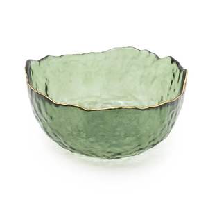 Lining Pattern Embossed <b>Serving</b> <b>Glass</b> <b>Bowl</b> Decorative <b>Glass</b> Combination Designer Fruit <b>Bowl</b> - Product Image 5