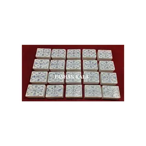 Boîtes à bijoux en marbre blanc de produit de grande classe de prix de gros de fabricant indien pour la décoration à la maison et l'usage polyvalent