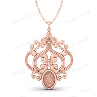 Buena calidad chapado en oro precio de fábrica 25mm plata esterlina 925 filigrana Victoria encanto hecho en India Fabricación de joyería personalizada