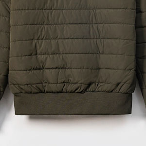 Personnalisable XL solide vert olive fermeture à glissière support coupe-vent respirant toile hiver extérieur veste confortable léger - Product Image 6