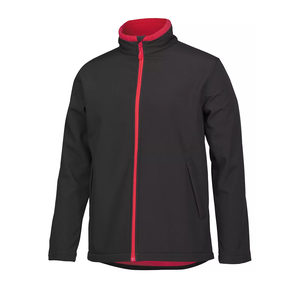 Veste Softshell décontractée fabriquée au Pakistan pour la saison printanière confortable et respirante résistante à l'eau avec fermeture à glissière motif solide - Product Image 1