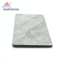 Panneau composite en aluminium pour conteneur de cuisine en marbre noir brossé