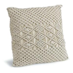 Funda de almohada de macramé bohemio blanco al por mayor, Cojín cuadrado decorativo para decoración del hogar, elegante pieza de acento bohemio - Product Image 1