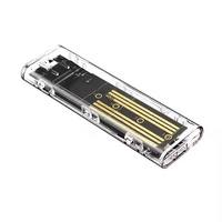 M.2 Şeffaf NVME NGFF SSD Kutusu USB3.1 Gen 2 Sabit Disk Kutusu Katı Hal Sürücüsü Harici Kutusu