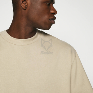 T-shirt surdimensionné brodé 100% coton de luxe pour hommes T-shirt vierge de haute qualité à col montant et poids lourd personnalisé - Product Image 5