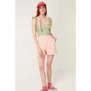 Top Corto Casual de Moda para Mujer, Bordado, con Tirantes, de Lino Tejido, con Cuello de Lazo, Ajustado, para Primavera, Verano y Otoño - Product Image 4