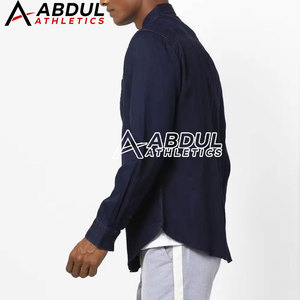 Chemise en jean pour homme sur mesure, grande taille, dernière tendance, prix bas, best-seller - Product Image 2