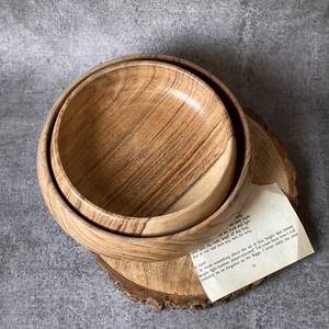 Set of 2 Acacia <b>Serving</b> <b>Bowls</b> Stunning Character Ideal Gift Versatile Fruit Salad <b>Bowls</b> <b>Christmas</b> Gift - Product Image 4