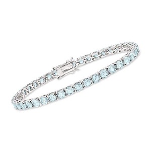 Bracelet tennis en argent sterling 925 avec pierre bleue naturelle de luxe, vente chaude, cadeau tendance unisexe pour les mariages, les fêtes, le port au bureau - Product Image 1