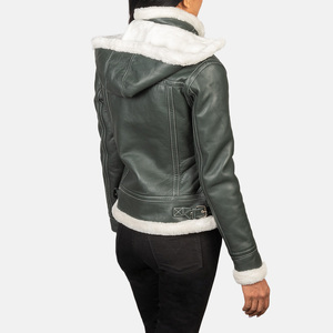 New Arrival Fashion High Quality <b>Women's</b> Waterproof Shearling Leather <b>Jacket</b> Winter Warm Quick Dry & Breathable Sheepskin Fur - Product Image 5