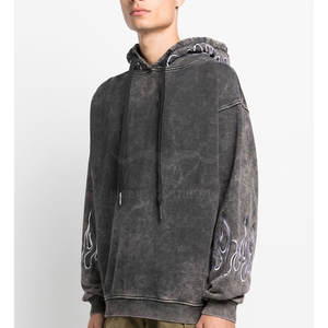 OEM Service Hommes Hiver Décontracté Lavage à l'Acide Sweat à Capuche Couleurs Personnalisées Respirant Léger Couleur Unie Polaire à Capuche Col Uni - Product Image 3