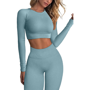 <b>Women</b> Yoga Set Quickly Dry Soild Color <b>Womens</b> Activewear Workout Clothing Sexy Yoga Fitness Wear - Product Image 1