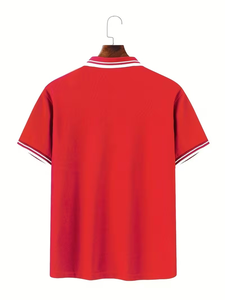 เสื้อโปโลผู้ชายผ้าถักโพลีเอสเตอร์แขนสั้นสีพื้นสำหรับฤดูร้อน ระบายอากาศได้ดี รับสกรีนโลโก้ ผลิตจากบังกลาเทศ - Product Image 3