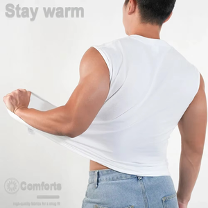 2025ใหม่เสื้อกล้ามคอกลมแขนกุดสำหรับผู้ชายเสื้อโชว์กล้ามผ้าคอตตอนใส่วิ่งออกกำลังกายสร้างกล้ามเนื้อใหม่ - Product Image 3