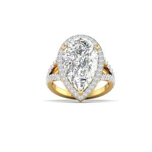 Anillo de compromiso solitario con diamante talla pera de 5.02 ct, color F, claridad VS, diamante cultivado en laboratorio en oro de 14 quilates, para ocasiones especiales y fiestas. - Product Image 2