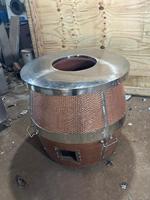 Barbecue Commercial Électrique en Cuivre Martelé, Gril Tandoor Durable en Acier Inoxydable, Construction Robuste pour Extérieur, Authentique, 9KW, Auto