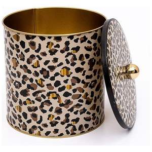 Kontensan ER147V4 175x180 mm Gold Leopard Print Pattern Metal Round Canister Knob Handle for <b>Food</b> <b>Storage</b> & <b>Container</b> - Product Image 3