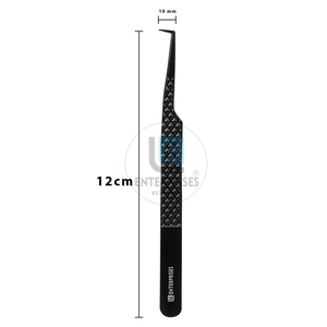 Pince à épiler professionnelle OEM 90 Nano Grip en acier inoxydable à pointe lisse de haute qualité 12 cm pour cils, précision, isolation volume en fibre noire - Product Image 5