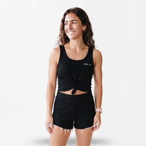 HAWK EYE SPORTS Top de Yoga Corto de Punto para Mujer, Sensación de Segunda Piel, Color Sólido, Espalda Recortada, Transpirable, Poliéster/Algodón 220g - Product Image 4