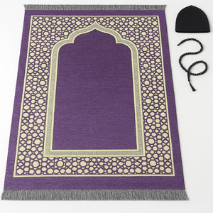 Alfombra de oración Musulmana y Raschel Alfombra de adoración y alfombra de oración Alfombra en relieve de color sólido suave y grueso - Product Image 3