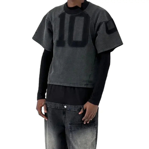 เสื้อยืดโอเวอร์ไซส์สำหรับผู้ชายทรงโอเวอร์ไซส์ผ้าคอตตอนผ้า100% พิมพ์ลายคอตตอนไซส์ใหญ่พิเศษออกแบบได้ตามต้องการ - Product Image 6