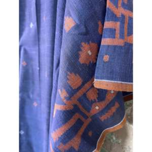 Indigo Jamdani <b>Kaftan</b> with Straight Silhouette - Product Image 3