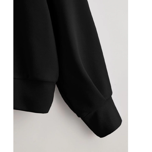 Heavyweight Style 400 500 GSM 100% Cotton Oversized Drop Shoulder Sudaderas con capucha negras con bolsillo sin cordón para hombres - Product Image 2