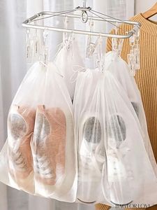 Sacs d'emballage non tissés recyclables CENPLAS CT-B007 avec cordon de serrage, scellage à chaud, impression offset pour chaussures, avec pochette intégrée - Product Image 3