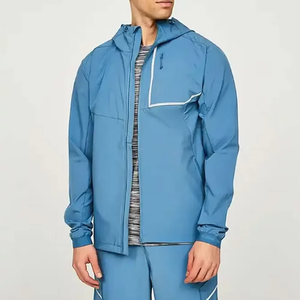 Cortavientos de entrenamiento de neopreno ajustado personalizado OEM para hombre, chándal de nailon para uso doméstico, ropa deportiva con cordón y cremallera en contraste para Sauna - Product Image 6