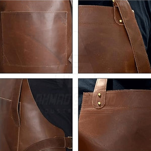 Handmade Cowhide Leather <b>Men's</b> Vest Style <b>Apron</b> Comfortable Strong Durable Adjustable for Workshop Chef BBQ Use - Product Image 4