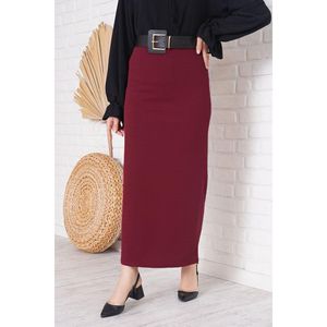 กระโปรงทรงดินสอเบอร์กันดีสำหรับดำน้ำ - Product Image 2