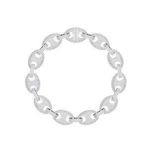 Pulsera de eslabones cubanos de moissanita para hombre elegante y elegante corte redondo Plata de Ley 925 chapada en rodio para fiestas y bodas - Product Image 3